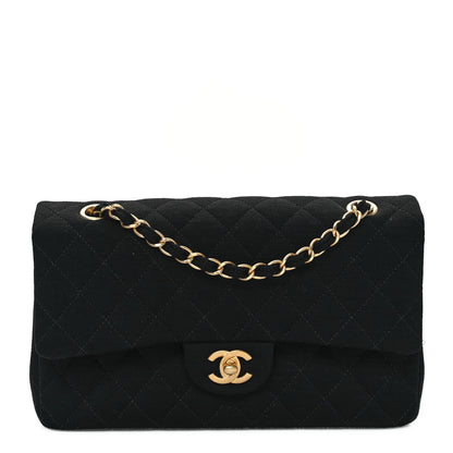 Chanel Jersey Quilted Medium Double Flap Black 1 of 10