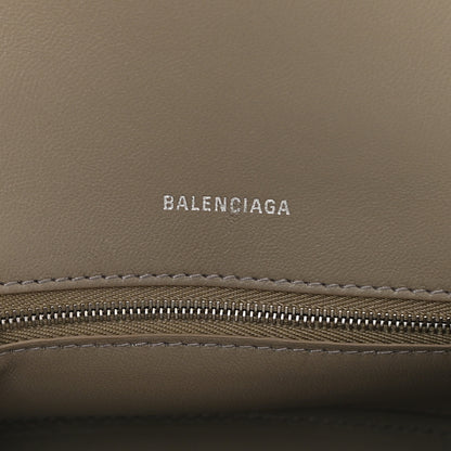 Balenciaga Calfskin Snake Effect Small Hourglass Top Handle Bag Black White 7 of 8