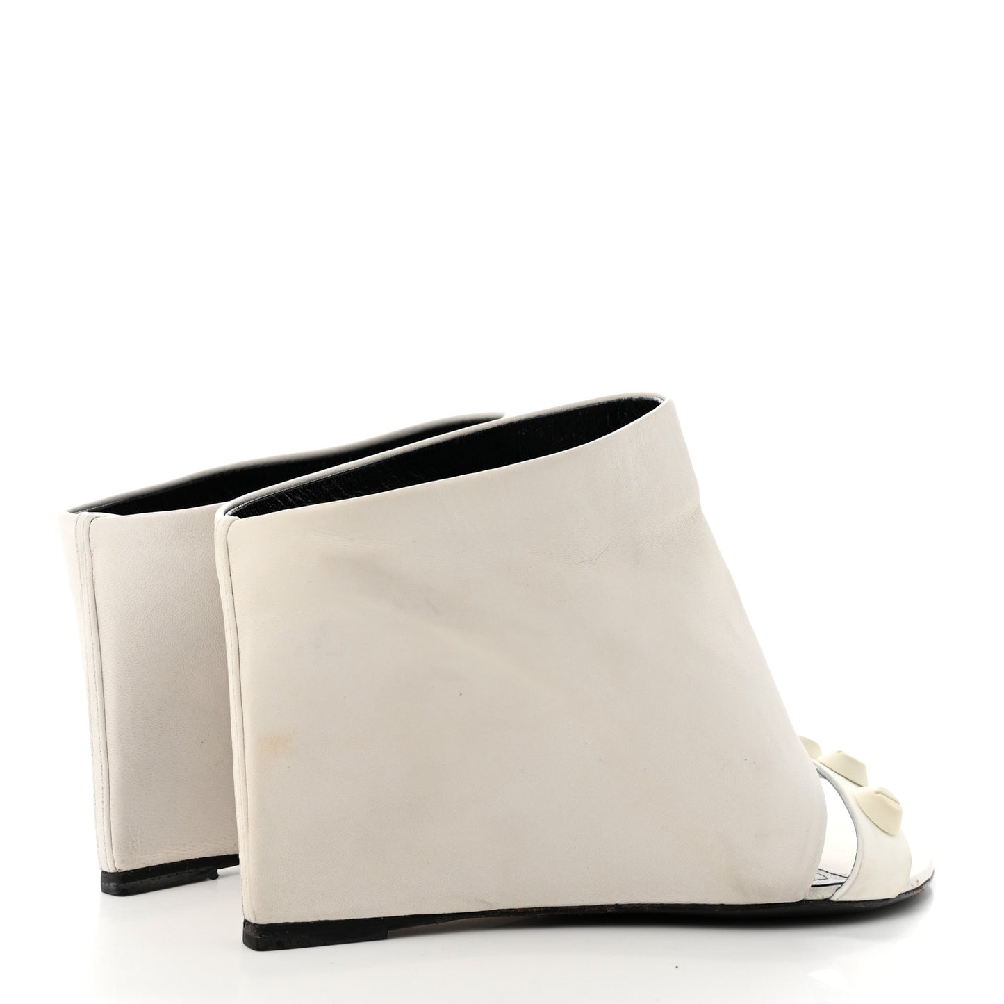 Smooth Nappa Opaque Wedge Sandals 37 White