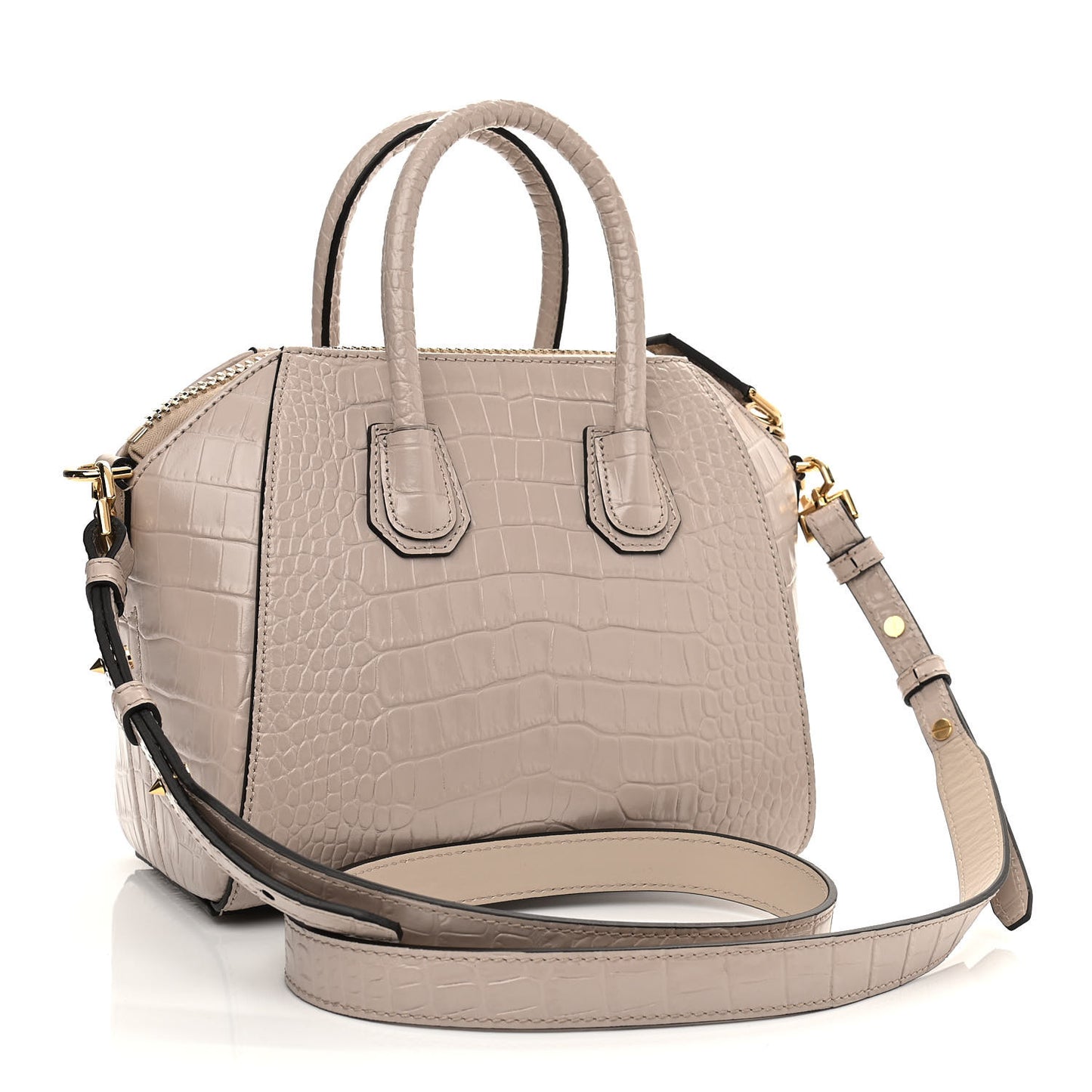 Calfskin Crocodile Embossed Mini Antigona Dune
