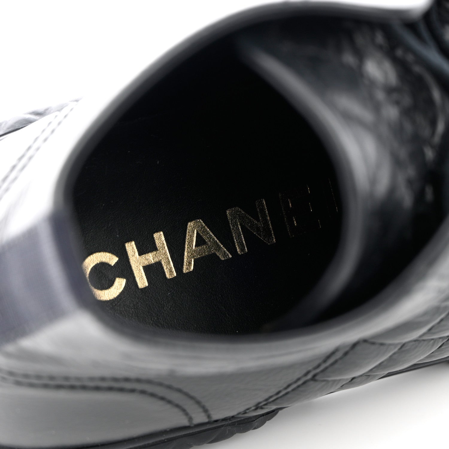 Chanel Calfskin High Top CC Sneakers 36.5 Black 7 of 16