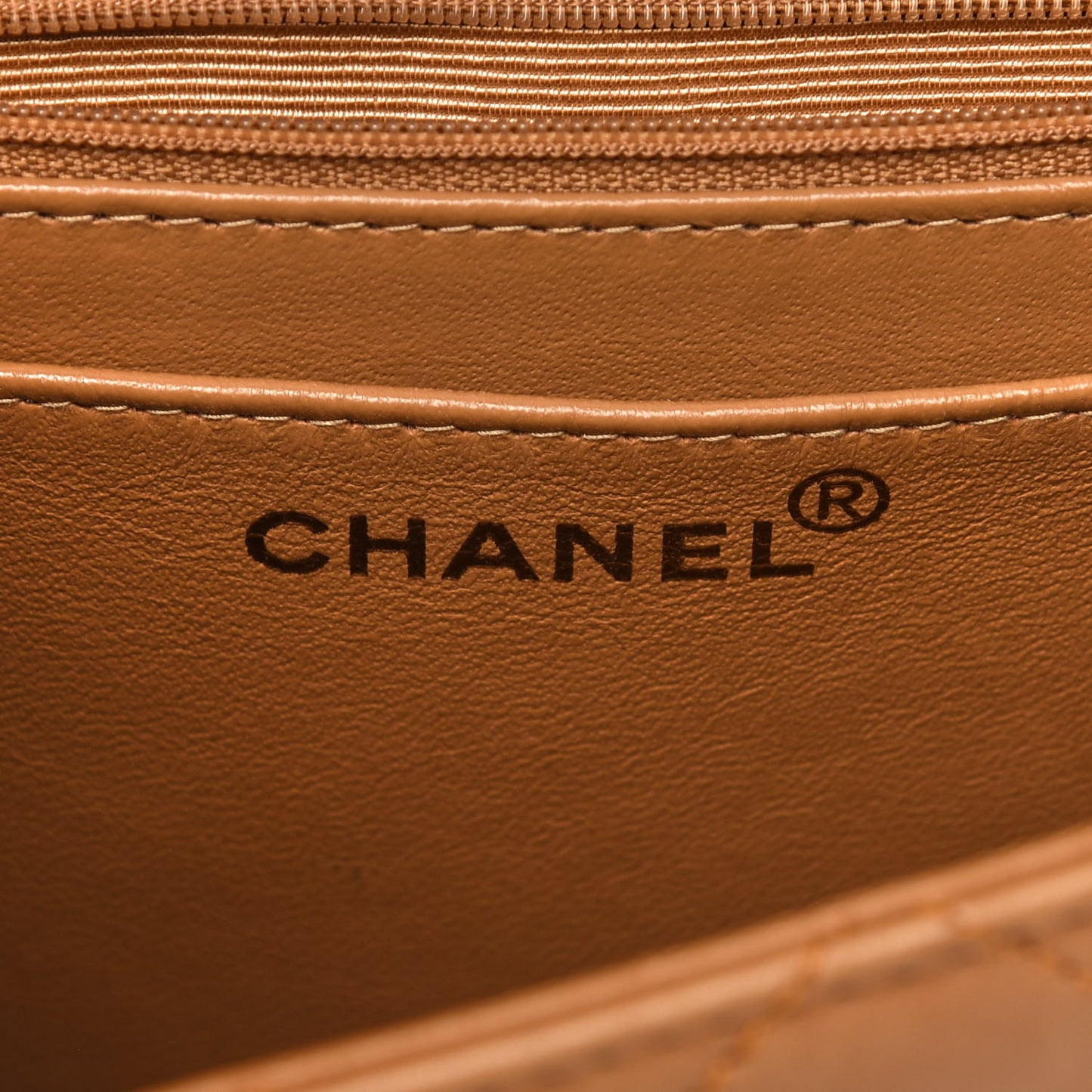 Lambskin Quilted Small Single Flap Beige