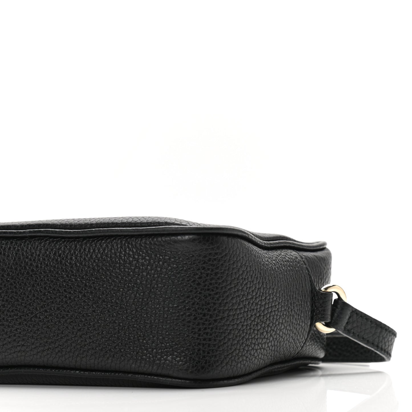 Pebbled Calfskin Small Soho Disco Bag Black