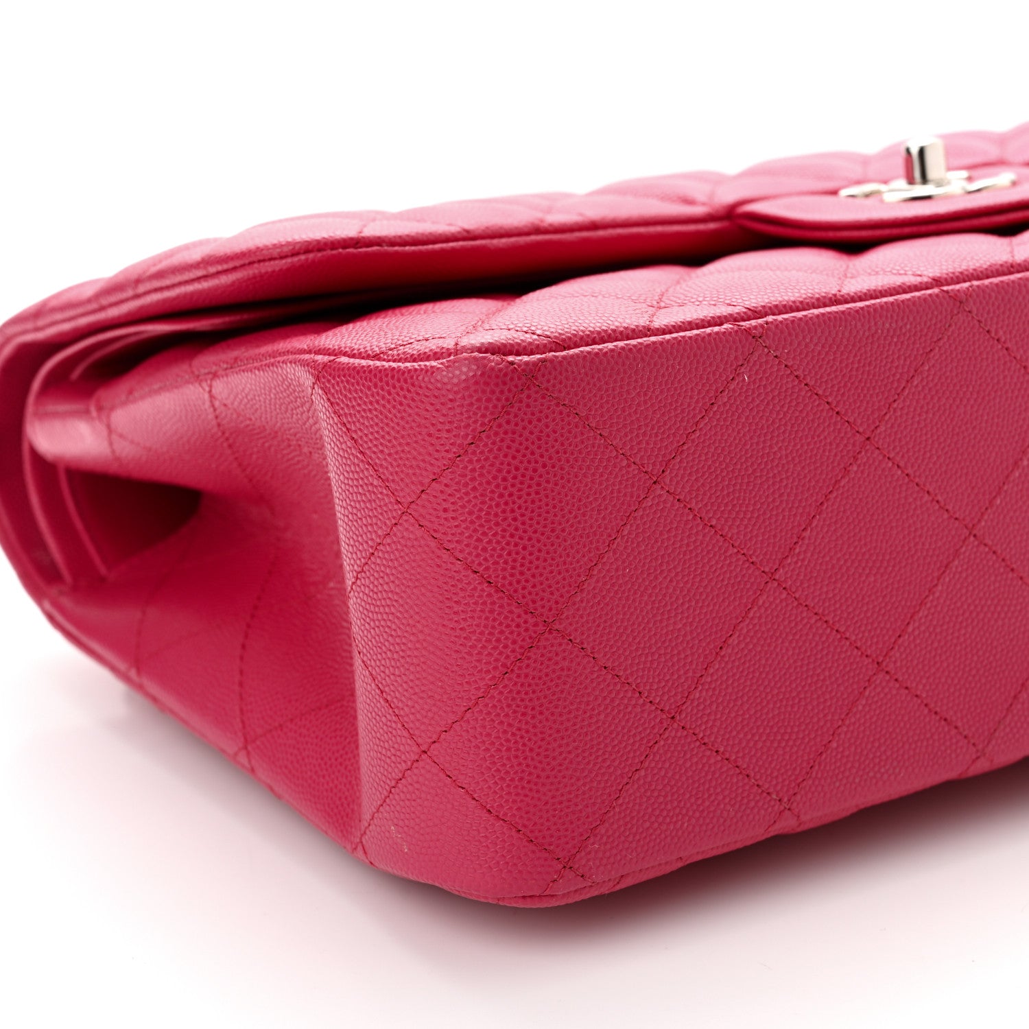Chanel Caviar Quilted Jumbo Double Flap Dark Pink 8 of 9