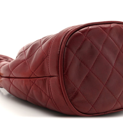 Chanel Lambskin Quilted Tassel Drawstring Pouch Red 11 of 13