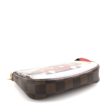 Louis Vuitton Damier Ebene 2019 Christmas Animation Mini Pochette Accessories Red 4 of 7