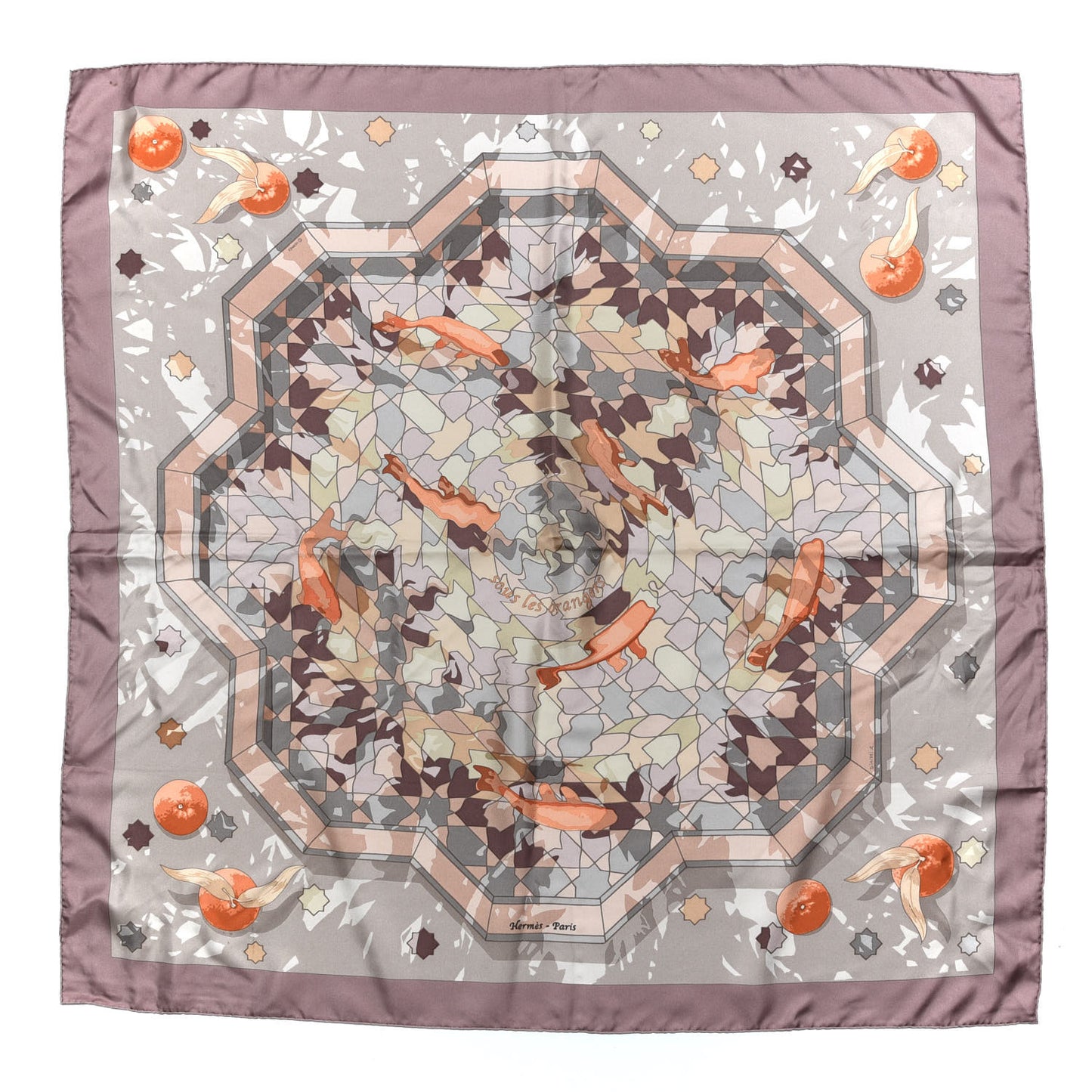 Silk Sous Les Orangers Scarf 90