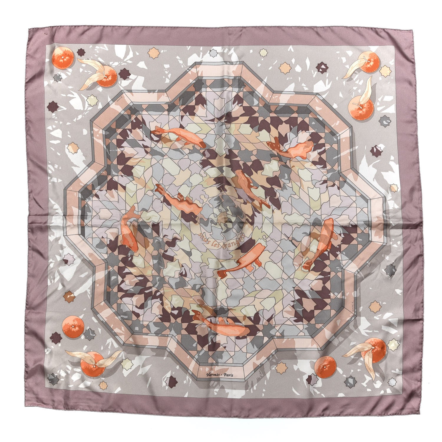 Hermes Silk Sous Les Orangers Scarf 90 1 of 5