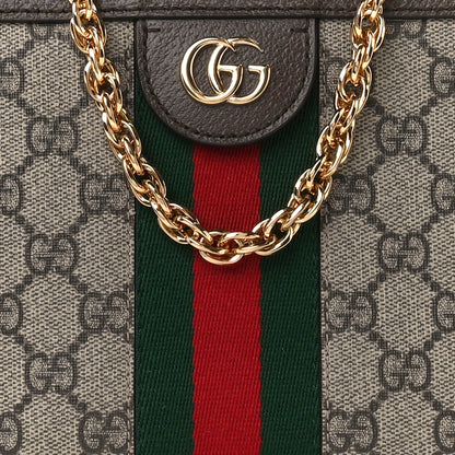 Gucci GG Supreme Monogram Web Small Ophidia Chain Shoulder Bag Brown 9 of 11