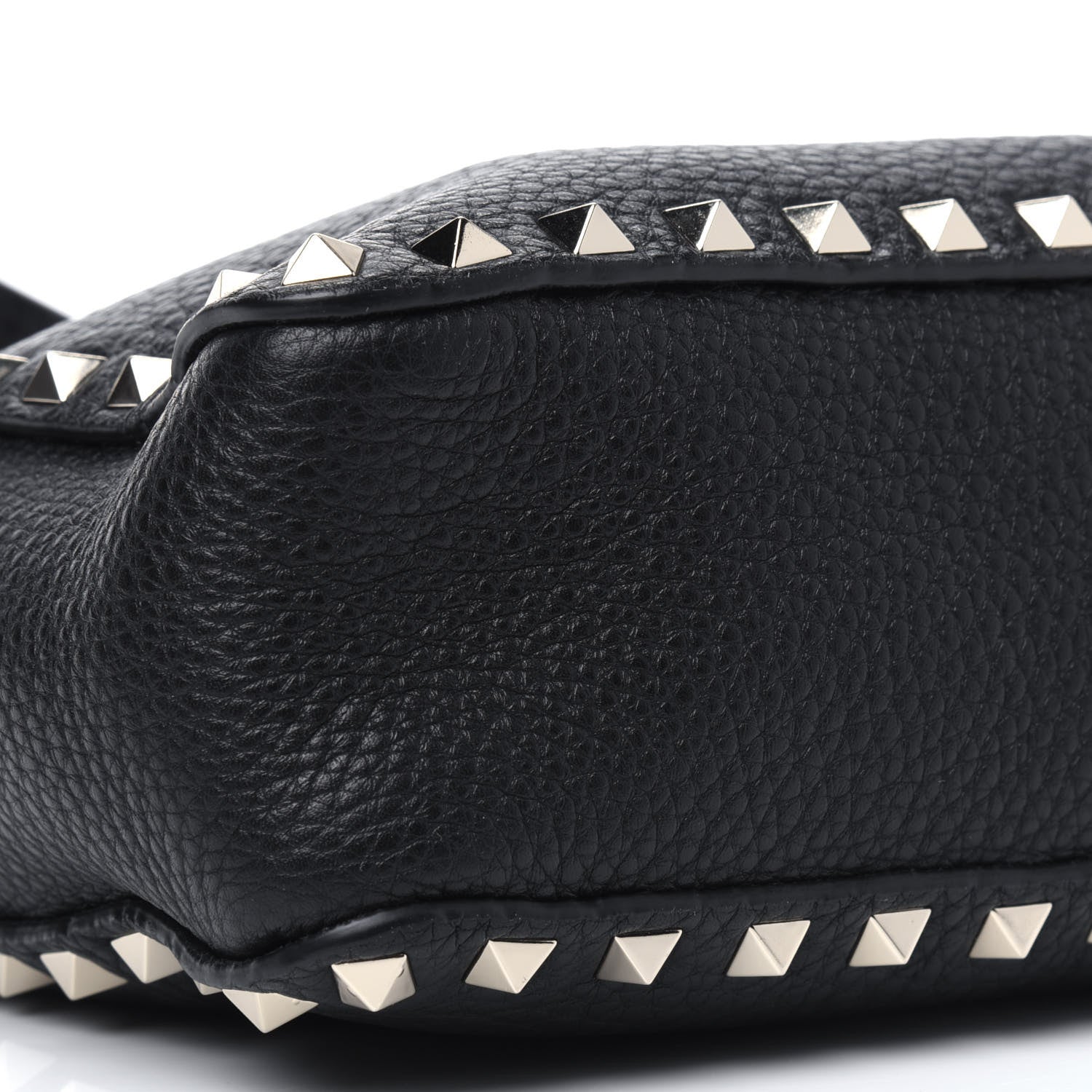 Valentino Garavani Pebbled Calfskin Mini Rockstud Flip-Lock Messenger Bag Black 8 of 11
