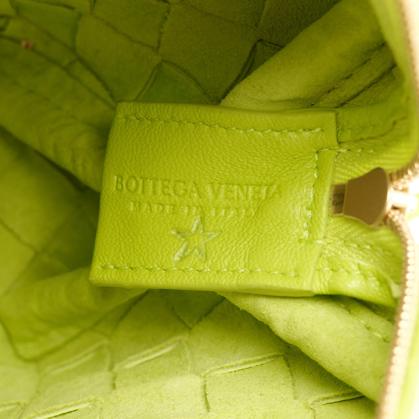 Nappa Intrecciato Mini Loop Camera Bag Acid Kiwi
