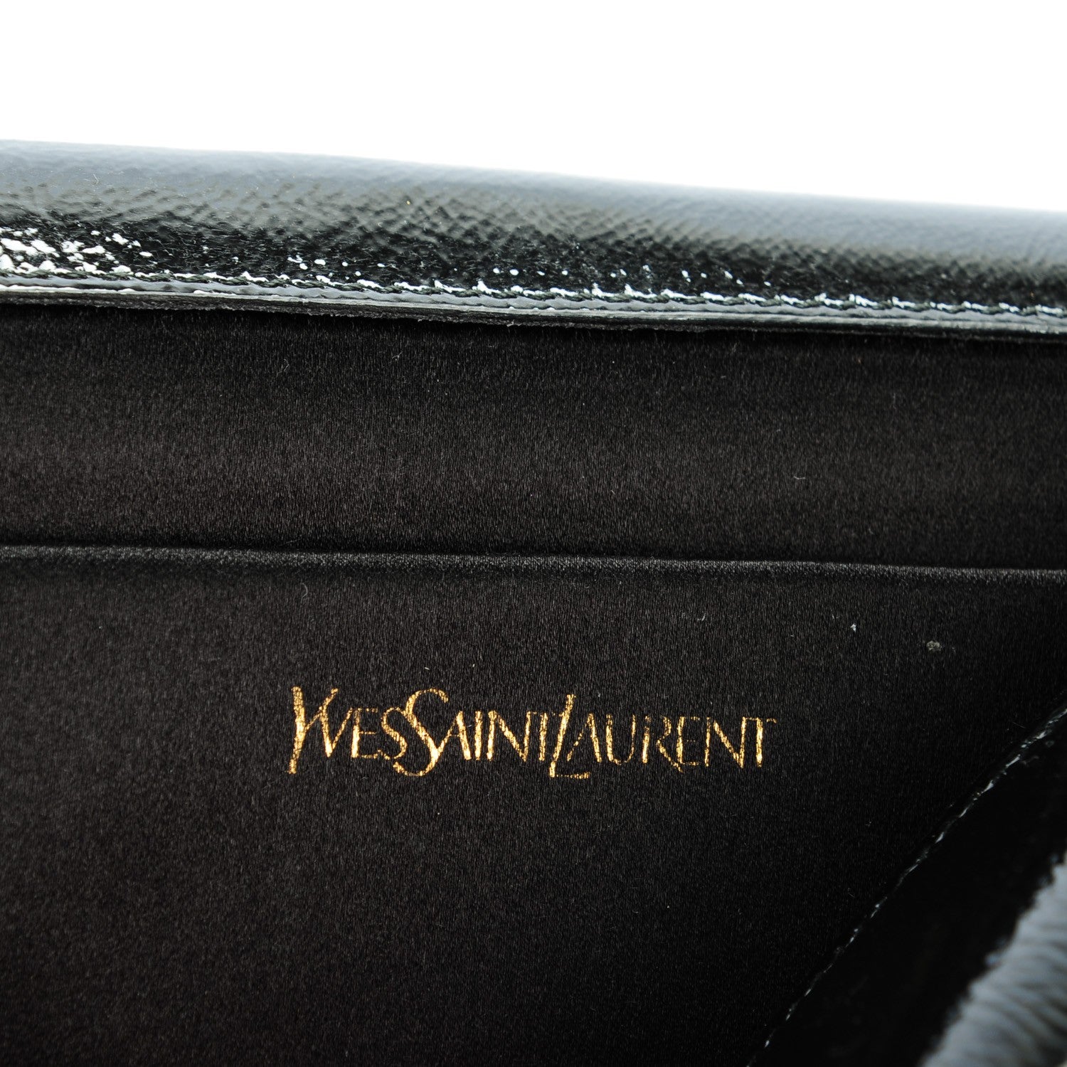 Saint Laurent Textured Patent Monogram Large Belle De Jour Clutch Black 6 of 7