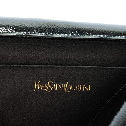 Saint Laurent Textured Patent Monogram Large Belle De Jour Clutch Black 6 of 7