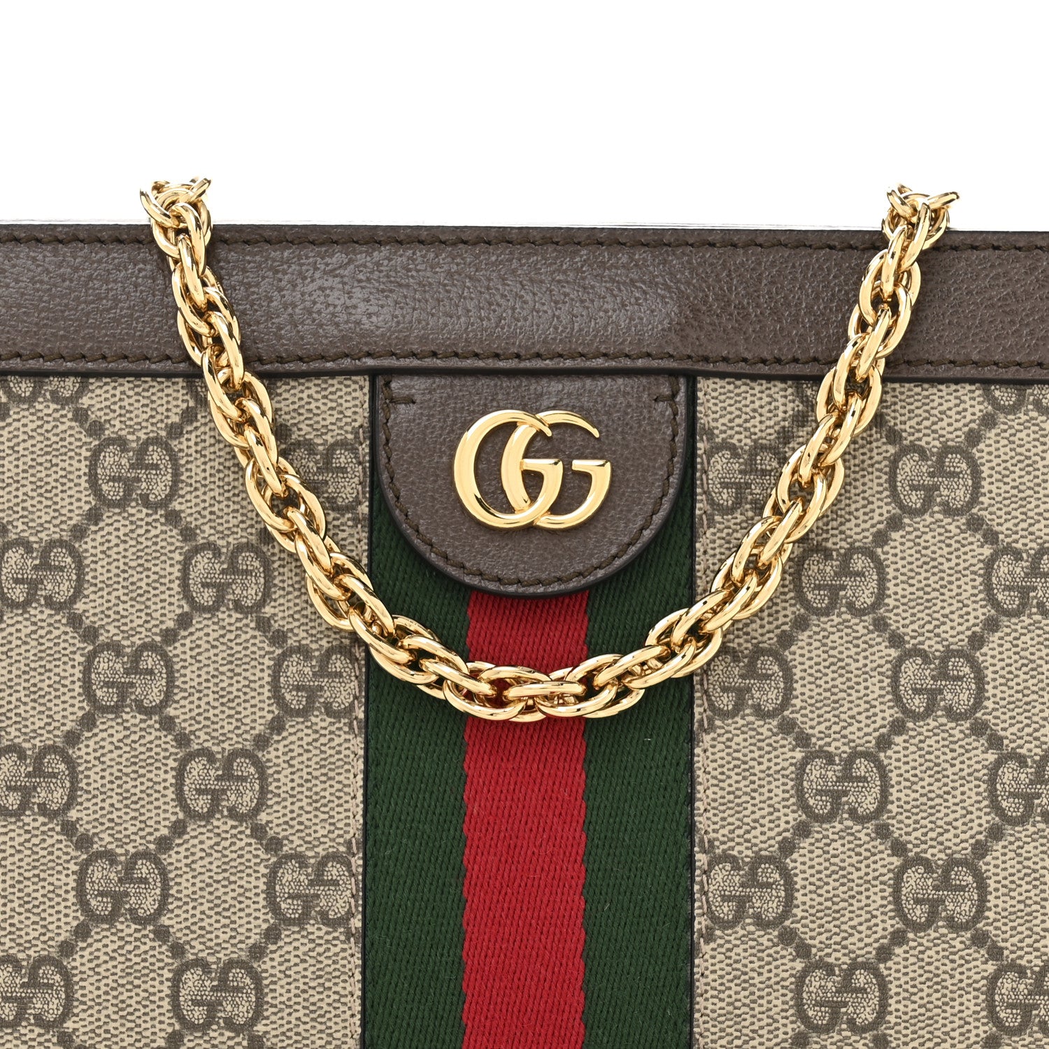 Gucci GG Supreme Monogram Web Small Ophidia Chain Shoulder Bag Brown 8 of 11