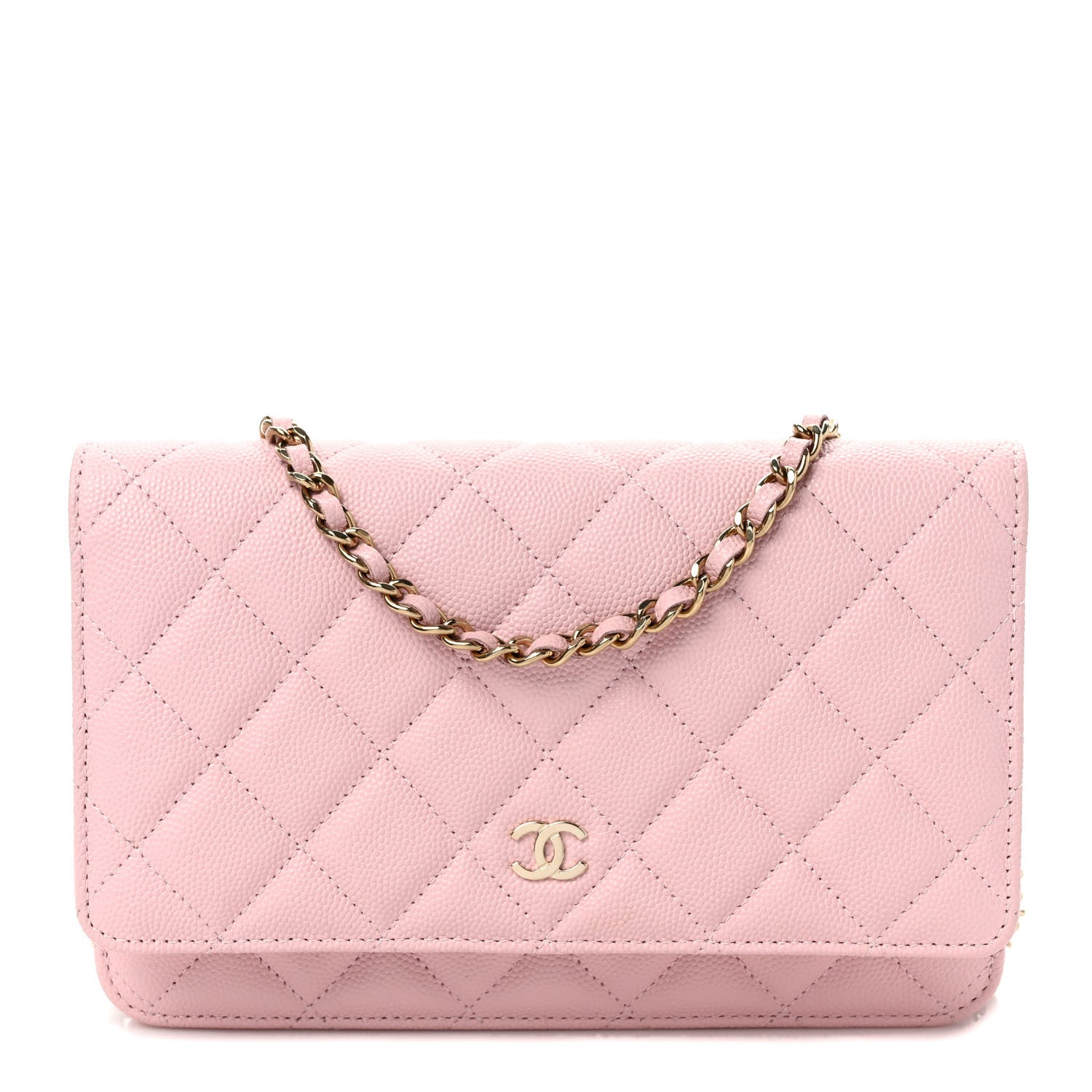 Chanel Caviar Quilted Wallet on Chain WOC Light Pink 1 of 10