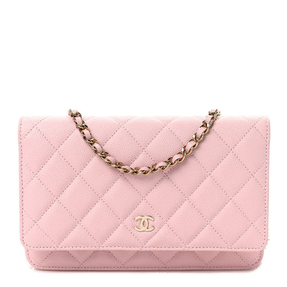 Chanel Caviar Quilted Wallet on Chain WOC Light Pink 1 of 10