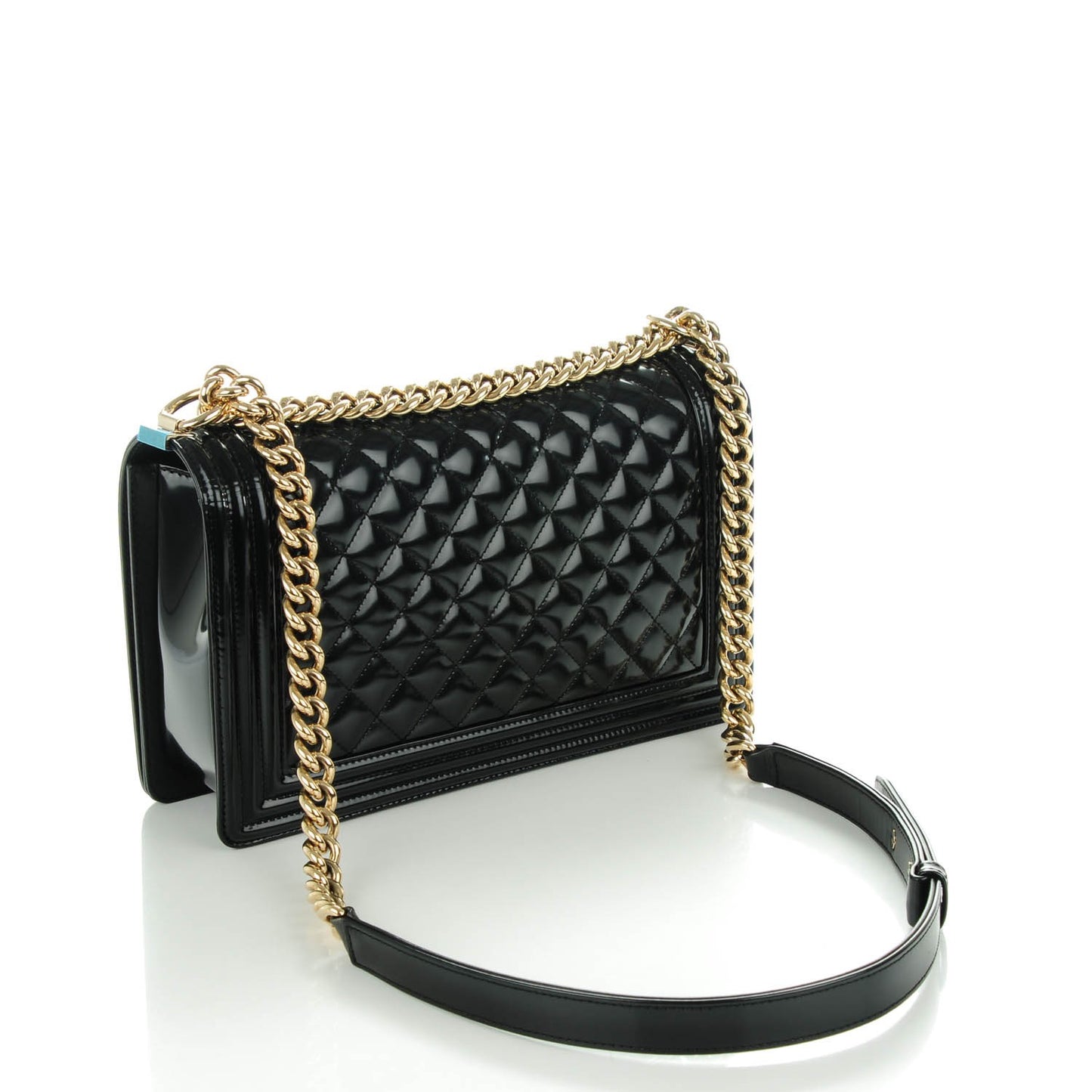 Iridescent Calfskin Quilted New Medium Boy Flap Black