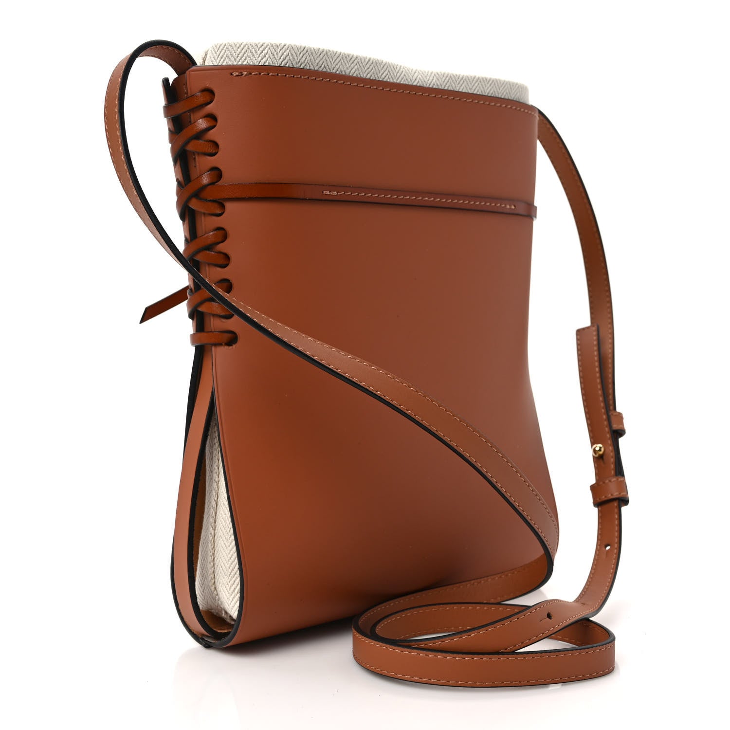 Loewe Smooth Calfskin Ikebana Small Shoulder Bag Tan 3 of 8