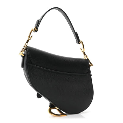 Christian Dior Grained Calfskin Mini Saddle Bag Black 3 of 11