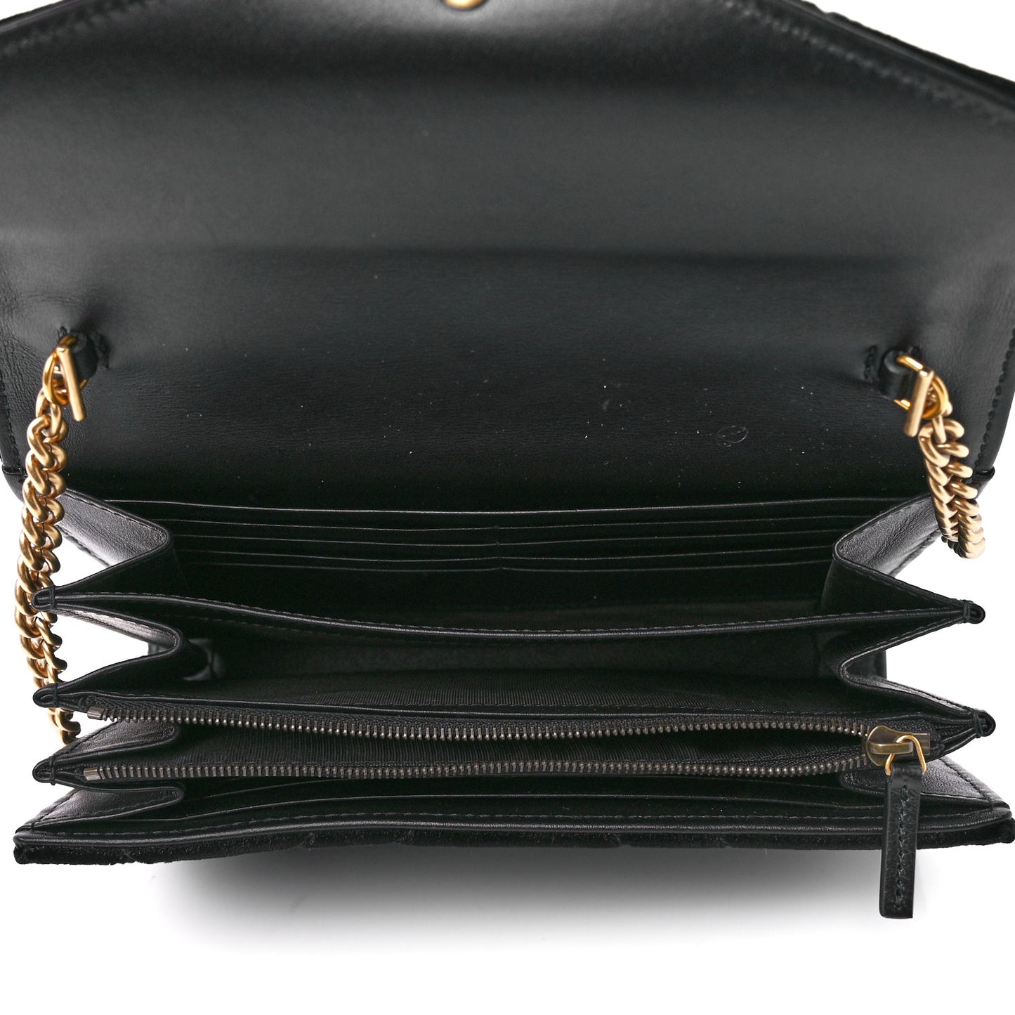 Velvet Matelasse GG Marmont Chain Wallet Black