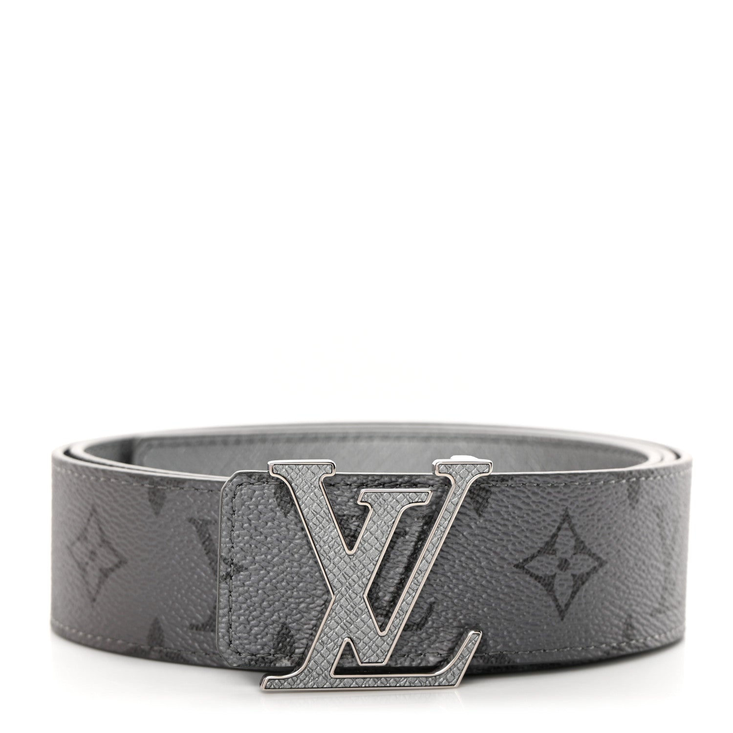 Louis Vuitton Monogram Reverse Taigarama 40mm Reversible LV Initiales Belt 95 38 Silver 1 of 6