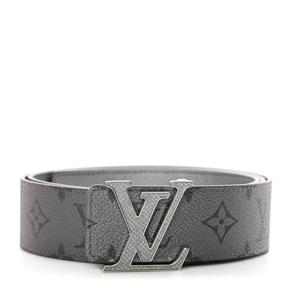 Louis Vuitton Monogram Reverse Taigarama 40mm Reversible LV Initiales Belt 95 38 Silver 1 of 6