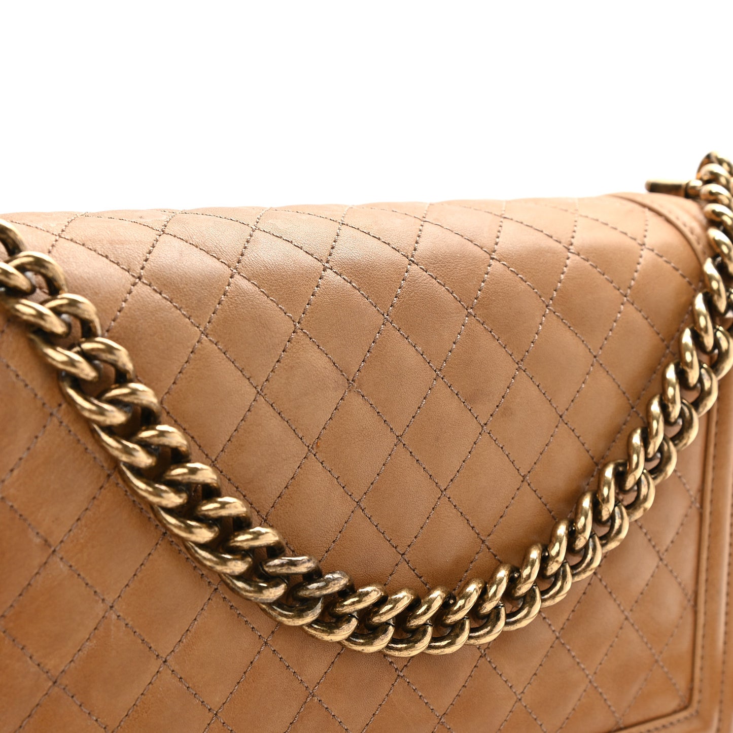 Calfskin New Medium Boy Flap Light Brown
