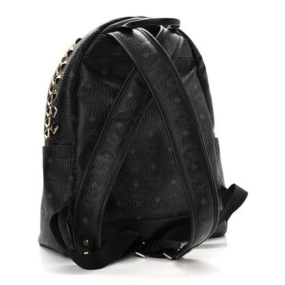 MCM Visetos Studded Colorblock Medium Stark Brock Backpack Black 3 of 10