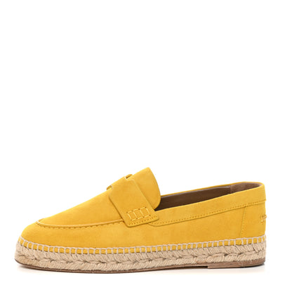 Hermes Suede Goatskin Womens Trip Espadrilles 36 Jaune Citron 1 of 8