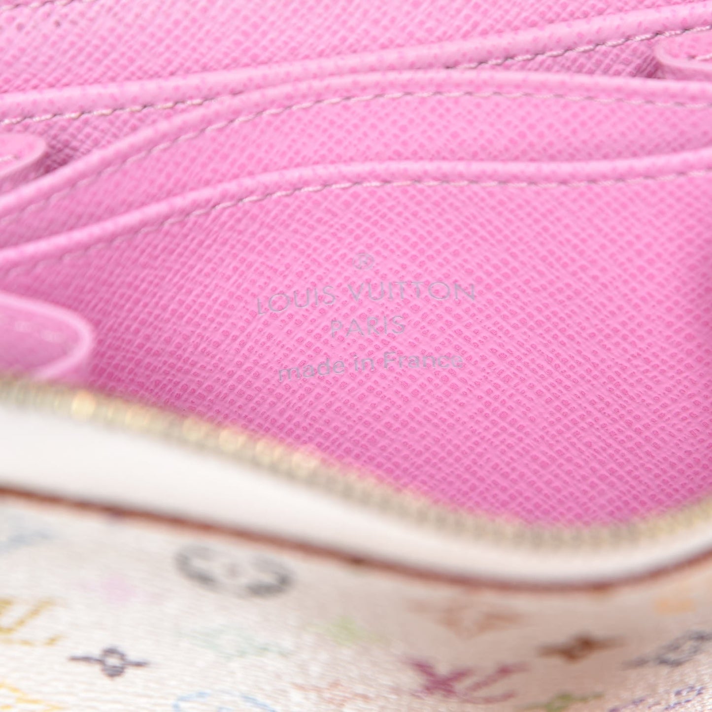 Monogram Multicolor Zippy Coin Purse Wallet White Litchi