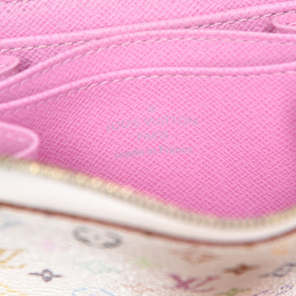 Louis Vuitton Monogram Multicolor Zippy Coin Purse Wallet White Litchi 6 of 7