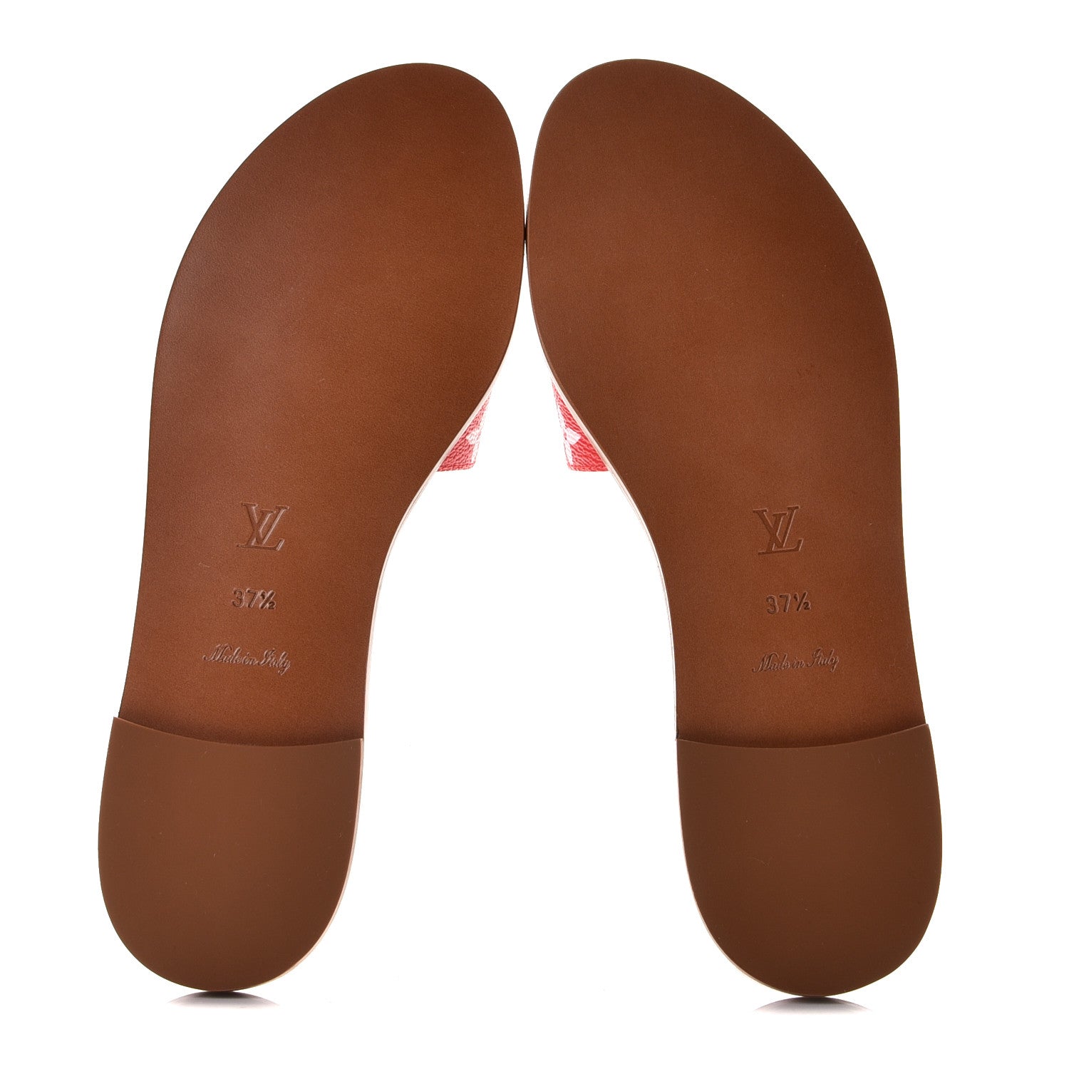 Louis Vuitton Monogram Escale Lock It Flat Mule 37.5 Rouge 5 of 11