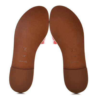 Louis Vuitton Monogram Escale Lock It Flat Mule 37.5 Rouge 5 of 11