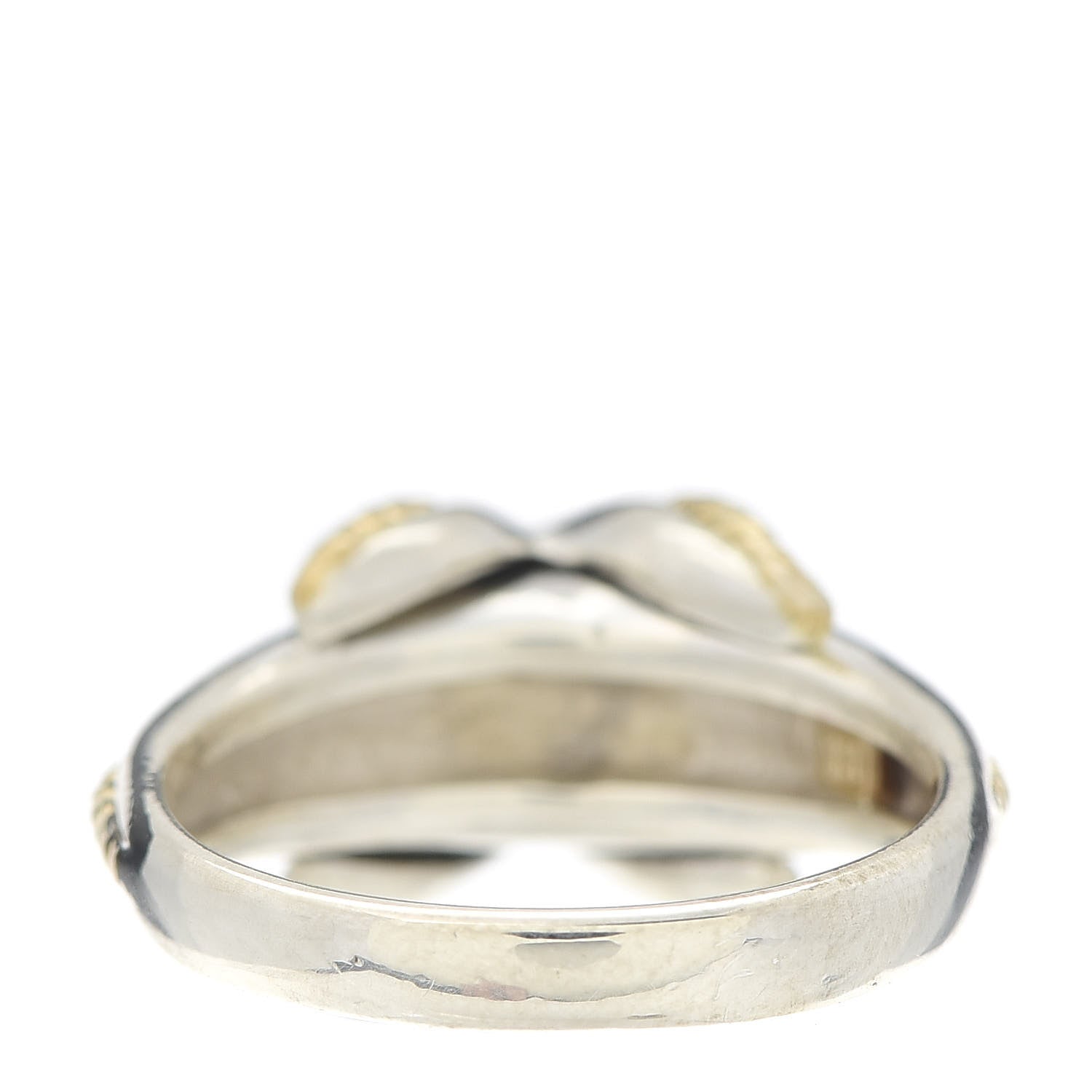 Tiffany Sterling Silver 18K Yellow Gold Signature X Ring 54 7 3 of 6