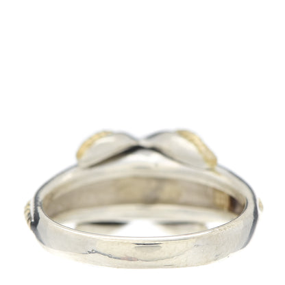 Tiffany Sterling Silver 18K Yellow Gold Signature X Ring 54 7 3 of 6