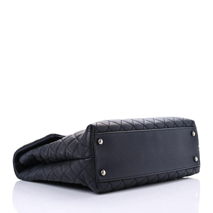 Chanel Caviar Lizard Quilted Large Coco Handle Flap Black 3 of 16