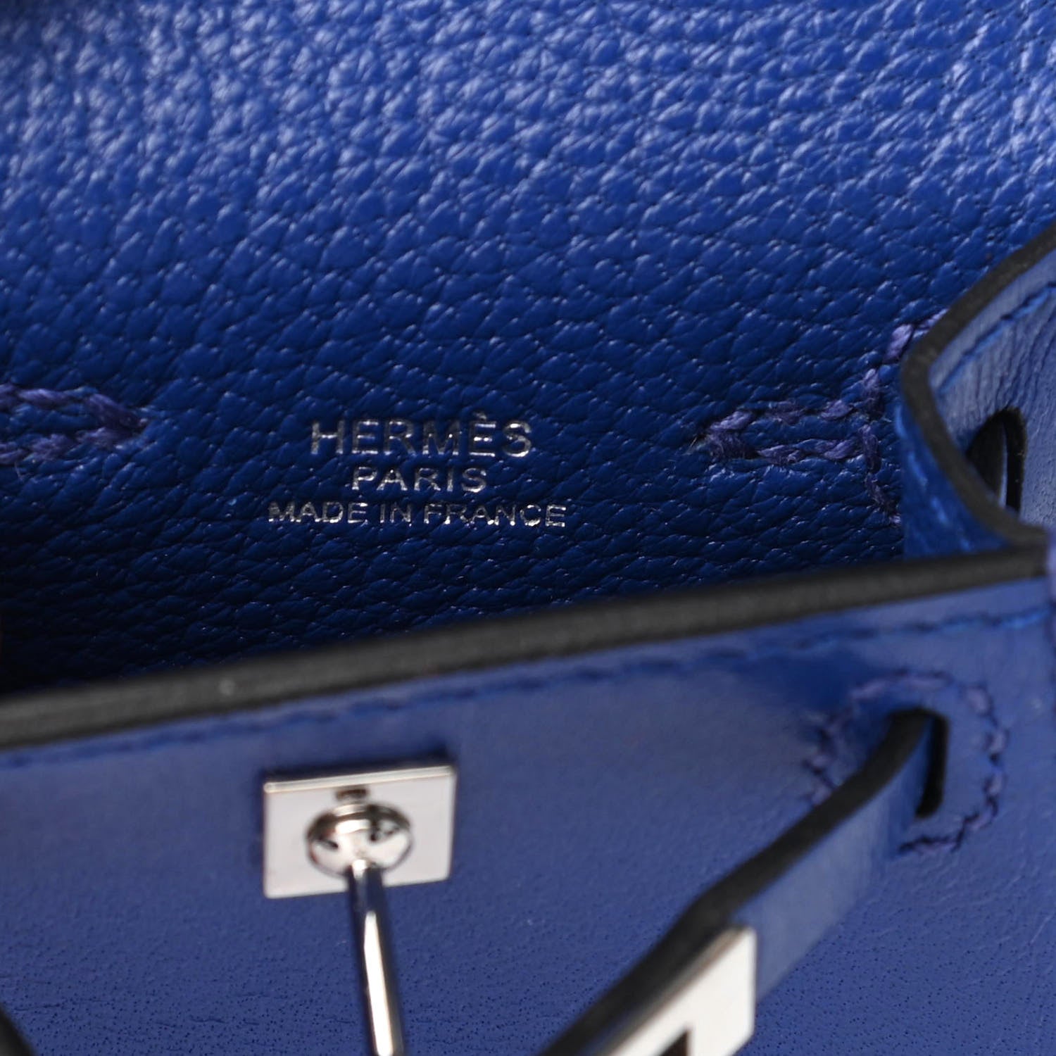 Hermes Tadelakt Mini Kelly Twilly Bag Charm Bleu Electrique 3 of 5