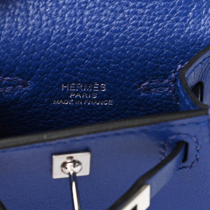 Hermes Tadelakt Mini Kelly Twilly Bag Charm Bleu Electrique 3 of 5