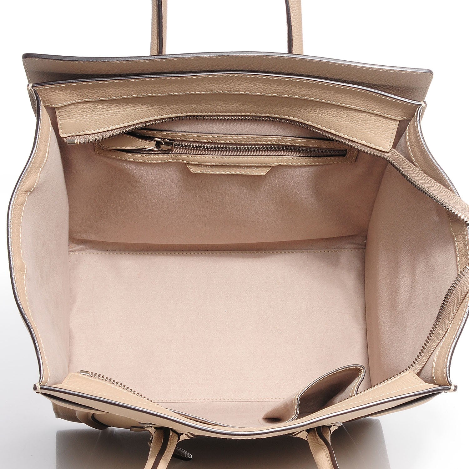 Celine Drummed Calfskin Mini Luggage Dune 7 of 8