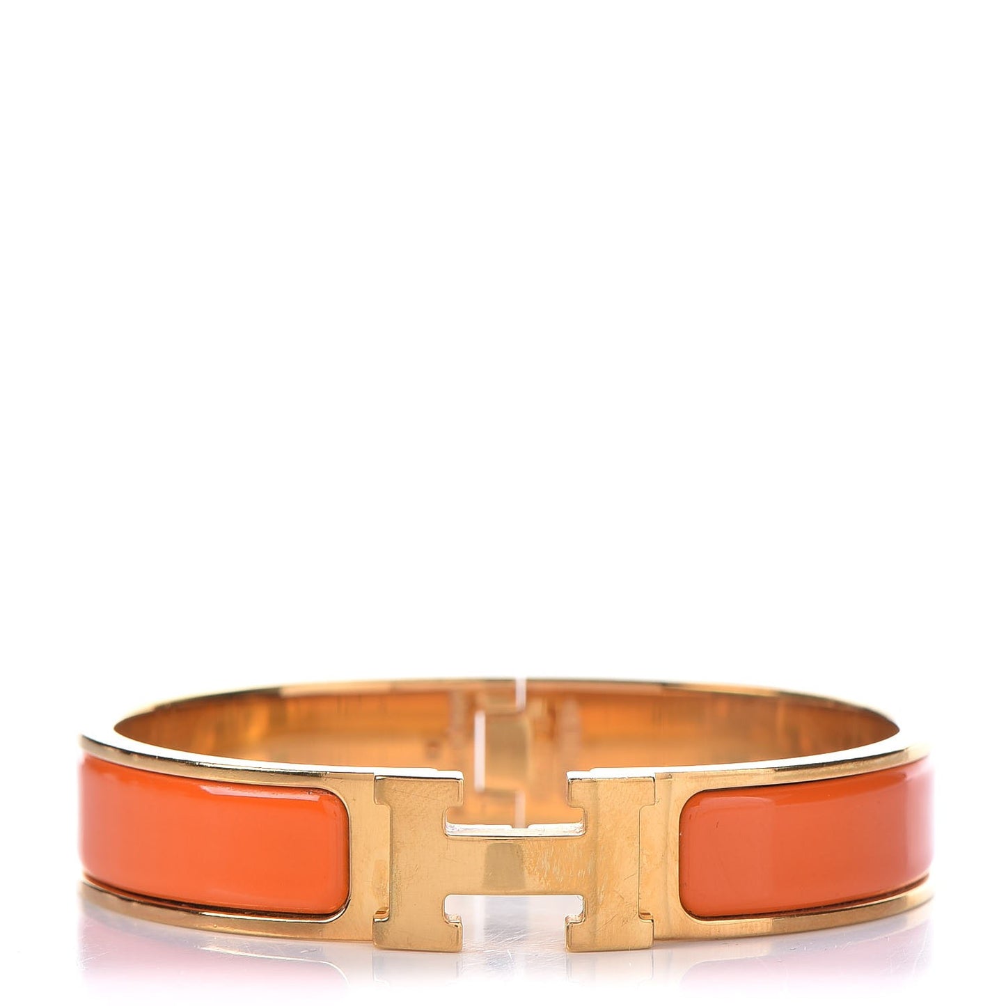 Enamel Narrow Clic Clac H Bracelet PM Orange