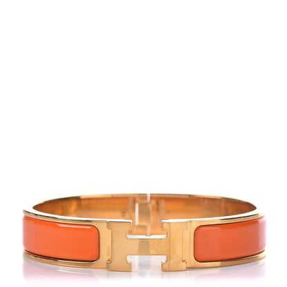 Hermes Enamel Narrow Clic Clac H Bracelet PM Orange 1 of 5
