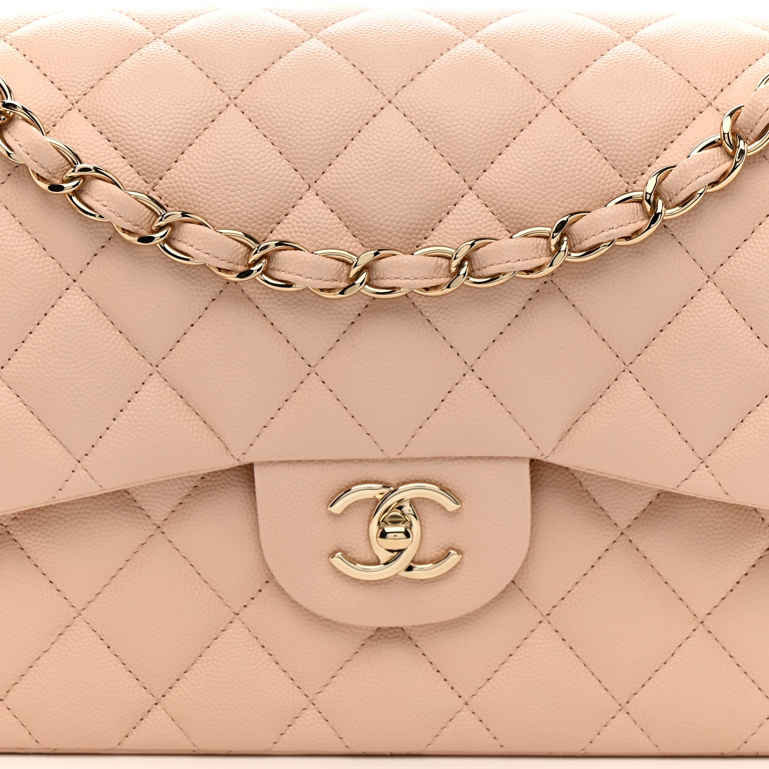 Chanel Caviar Quilted Jumbo Double Flap Light Pink 8 of 12