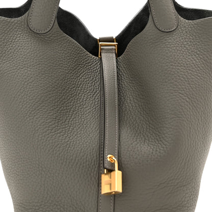 Hermes Taurillon Clemence Picotin Lock 22 MM Gris Meyer 8 of 12