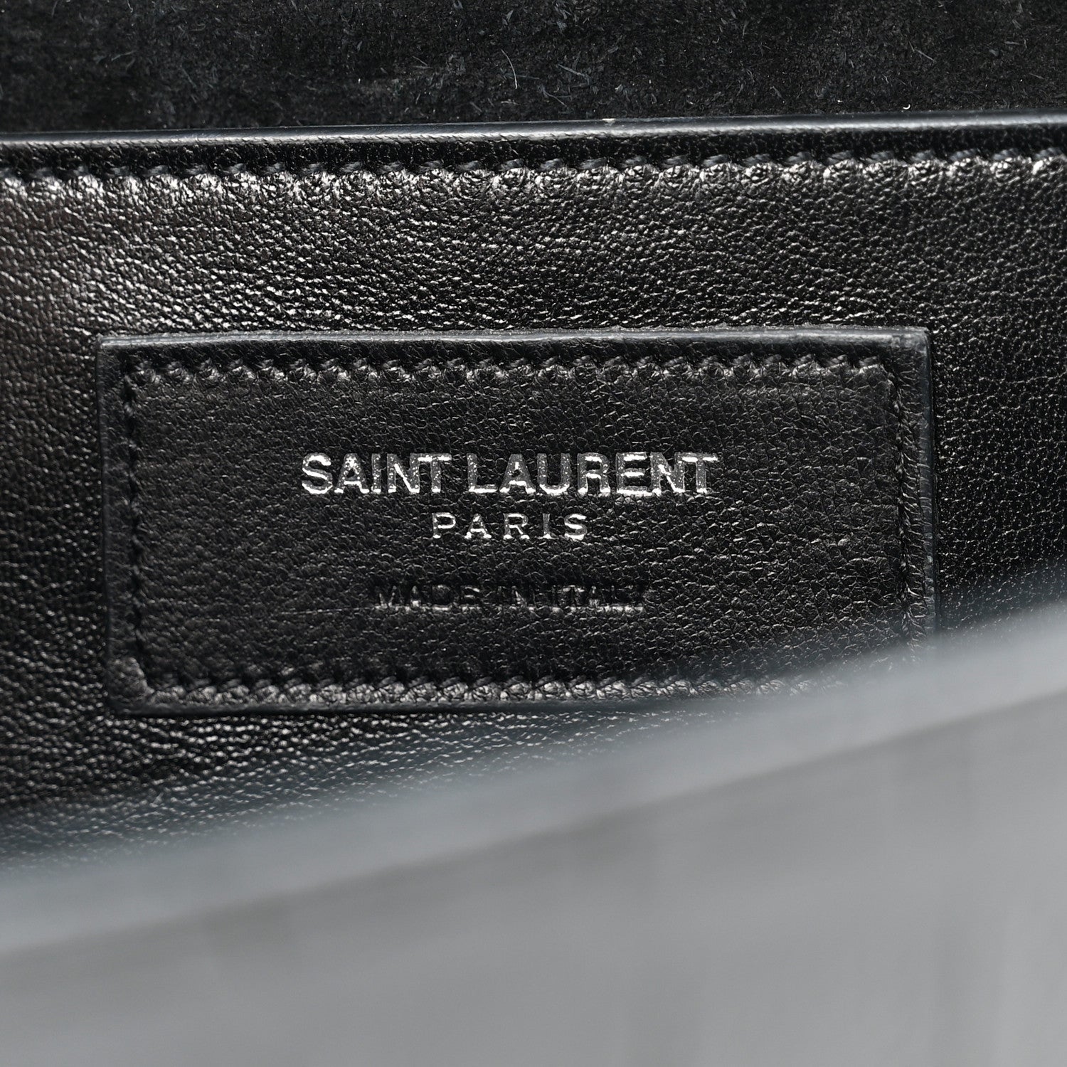 Saint Laurent Calfskin Crocodile Embossed Classic Monogram Cassandre Clutch Black 6 of 6