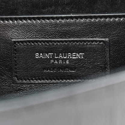 Saint Laurent Calfskin Crocodile Embossed Classic Monogram Cassandre Clutch Black 6 of 6