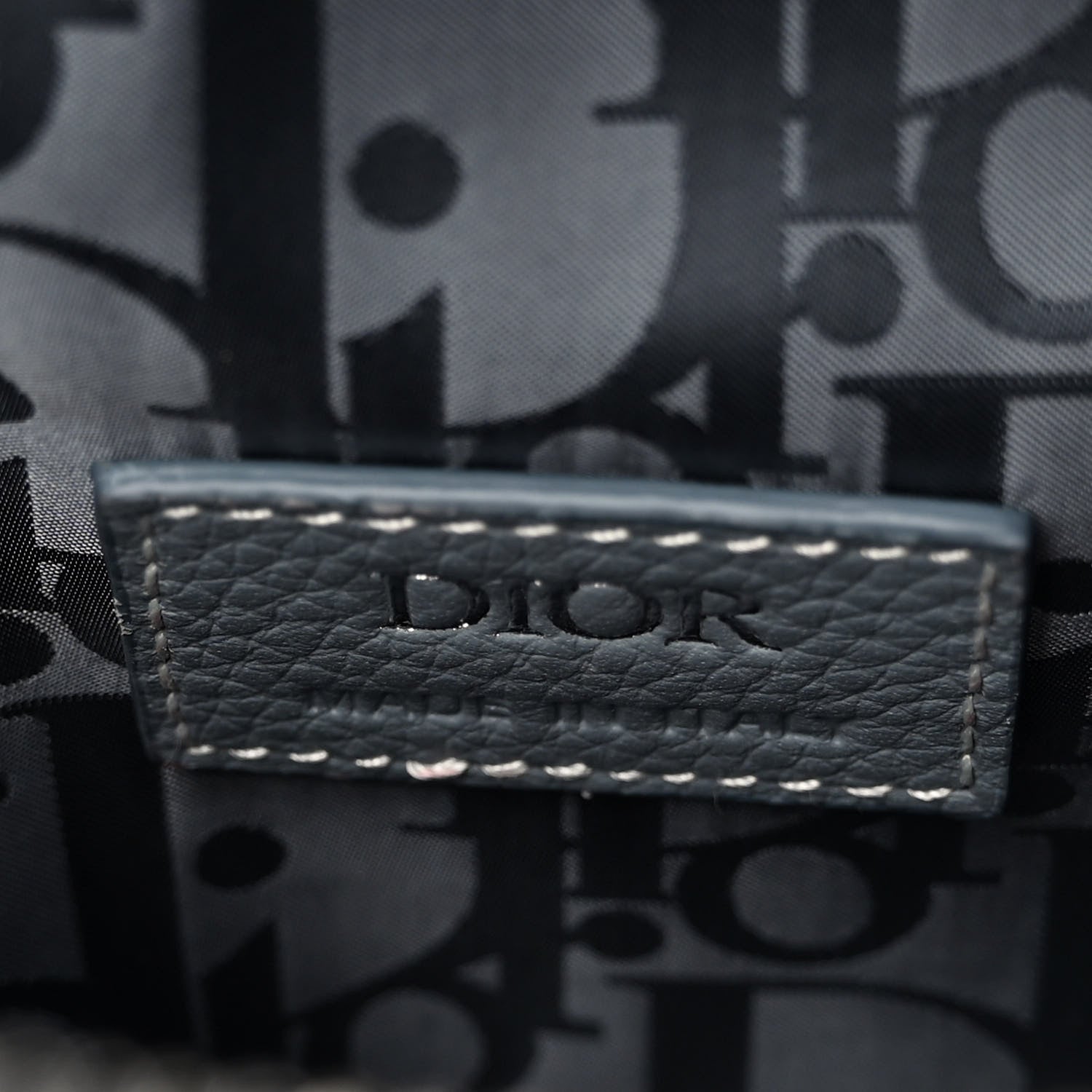 Christian Dior Grained Calfskin Mens Saddle Bag Grey 6 of 9