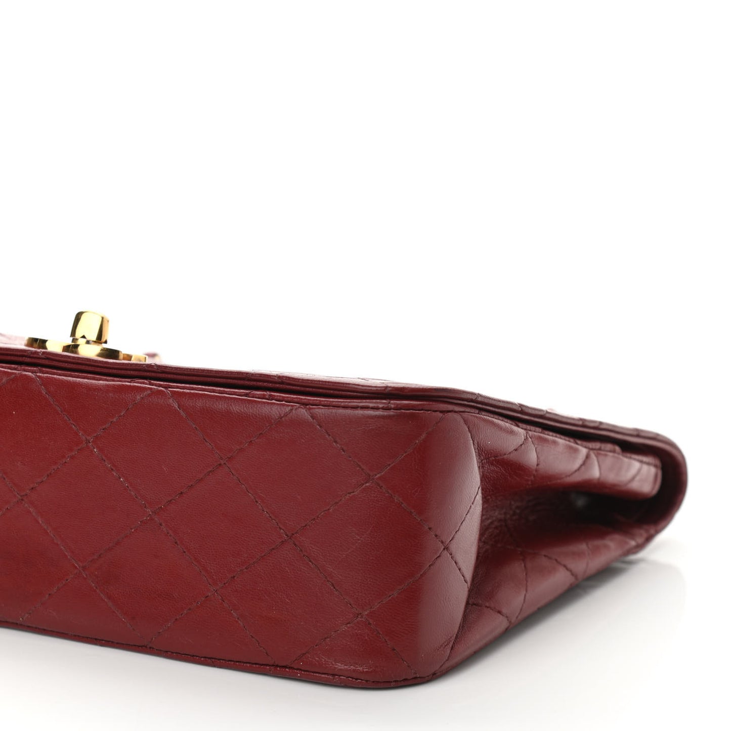Lambskin Quilted Small Single Flap Bag Red