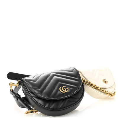 Gucci Calfskin Matelasse GG Marmont Multi Belt Bag 100 40 Black Mystic White 6 of 25