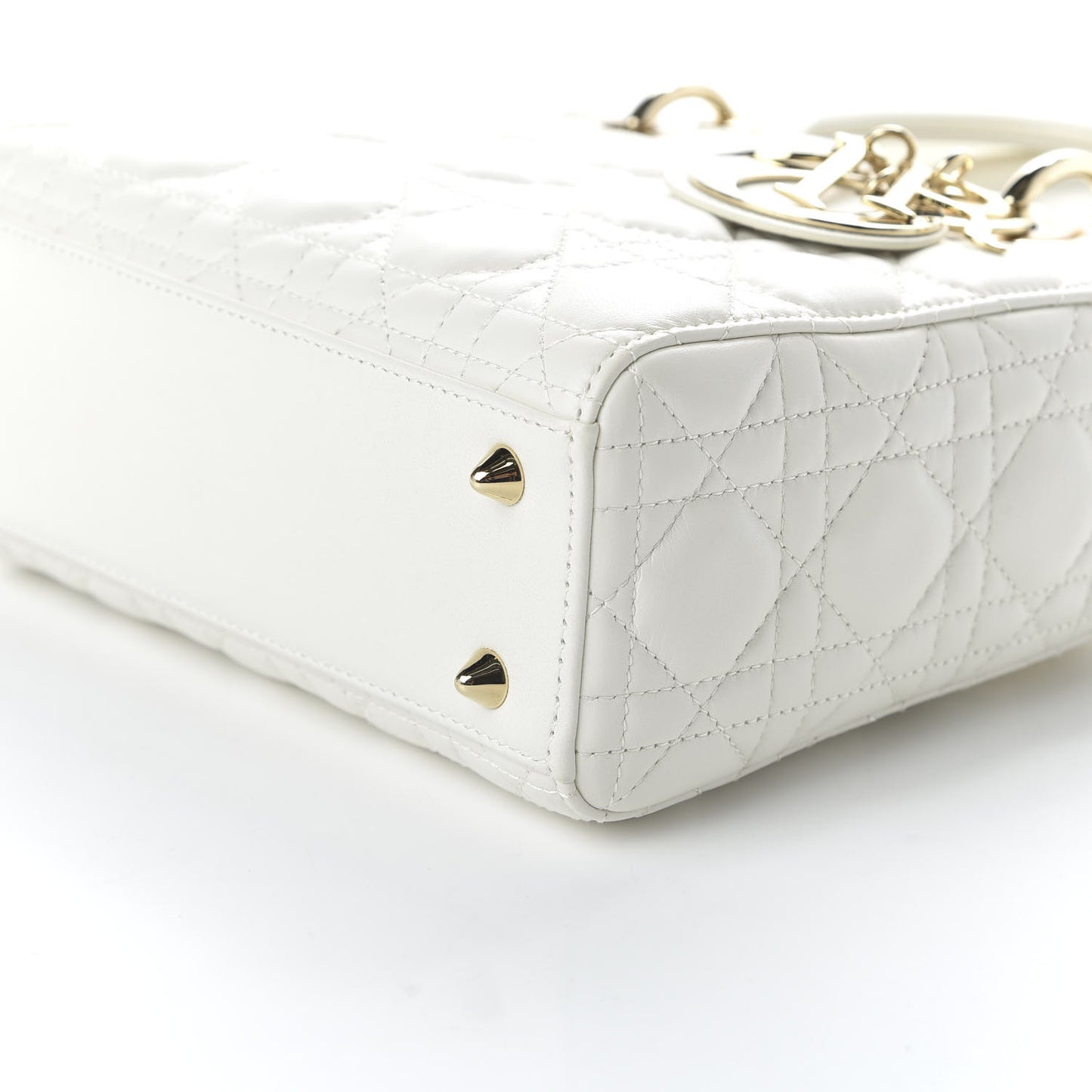 Lambskin Cannage Small My ABCDior Lady Dior White