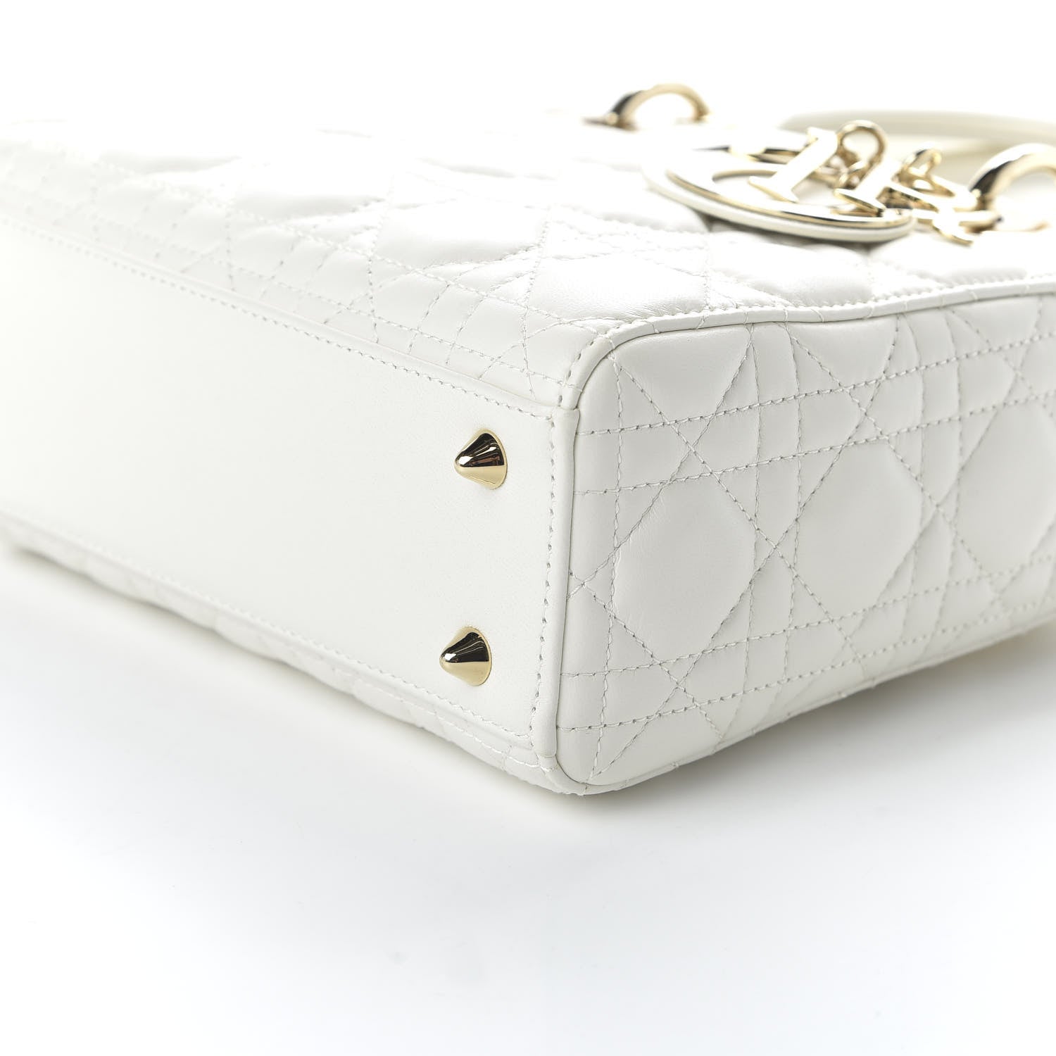 Christian Dior Lambskin Cannage Small My ABCDior Lady Dior White 7 of 12